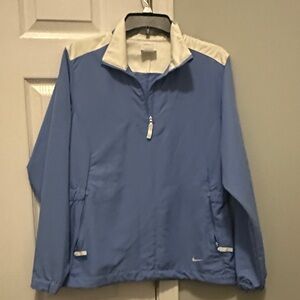Nike Women's Light Blue and White Ski Jacket